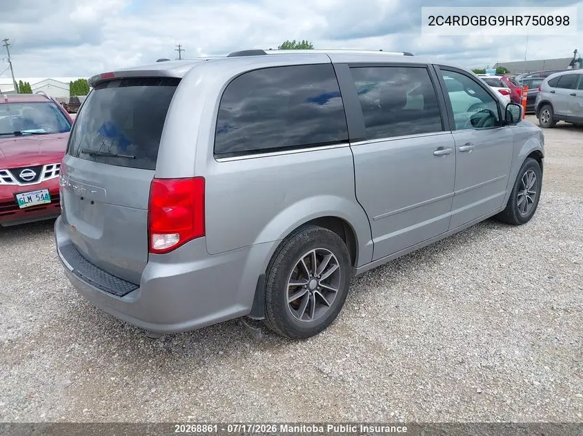 2017 Dodge Grand Caravan Sxt VIN: 2C4RDGBG9HR750898 Lot: 20268861