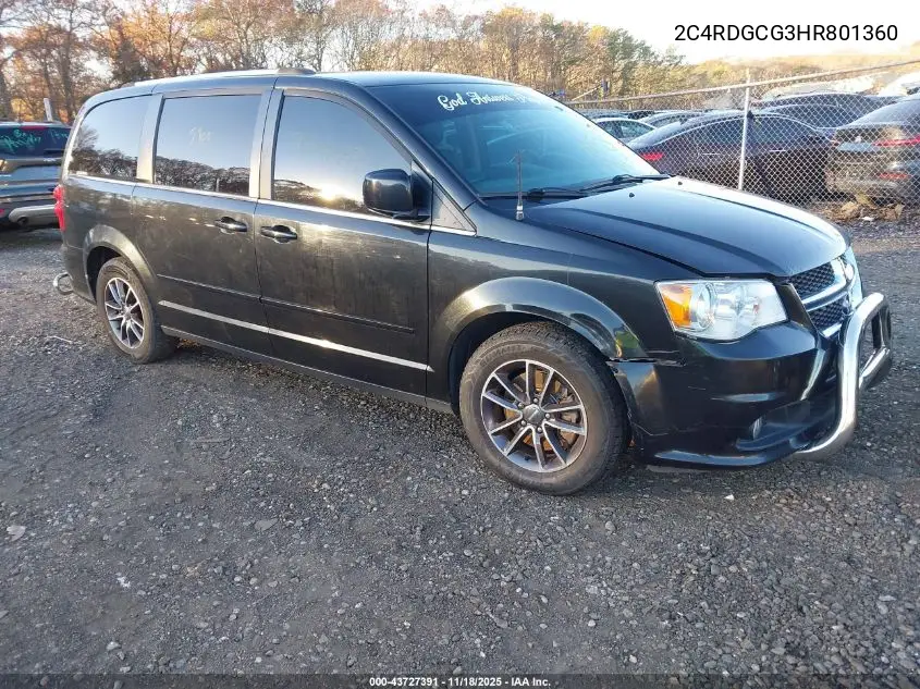 2C4RDGCG3HR801360 2017 Dodge Grand Caravan Sxt