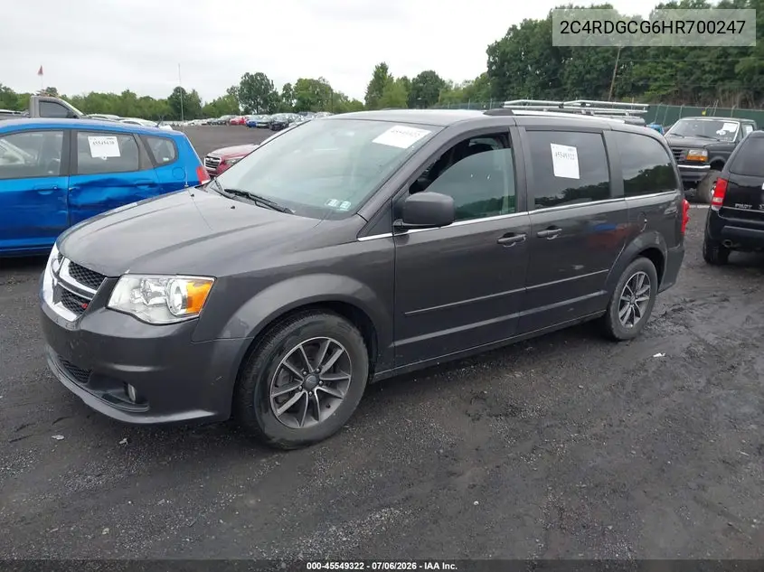 2017 Dodge Grand Caravan Sxt VIN: 2C4RDGCG6HR700247 Lot: 45549322