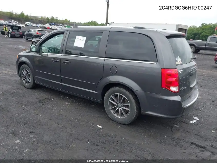 2017 Dodge Grand Caravan Sxt VIN: 2C4RDGCG6HR700247 Lot: 45549322