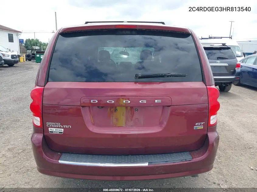 2017 Dodge Grand Caravan Gt VIN: 2C4RDGEG3HR813540 Lot: 45559672