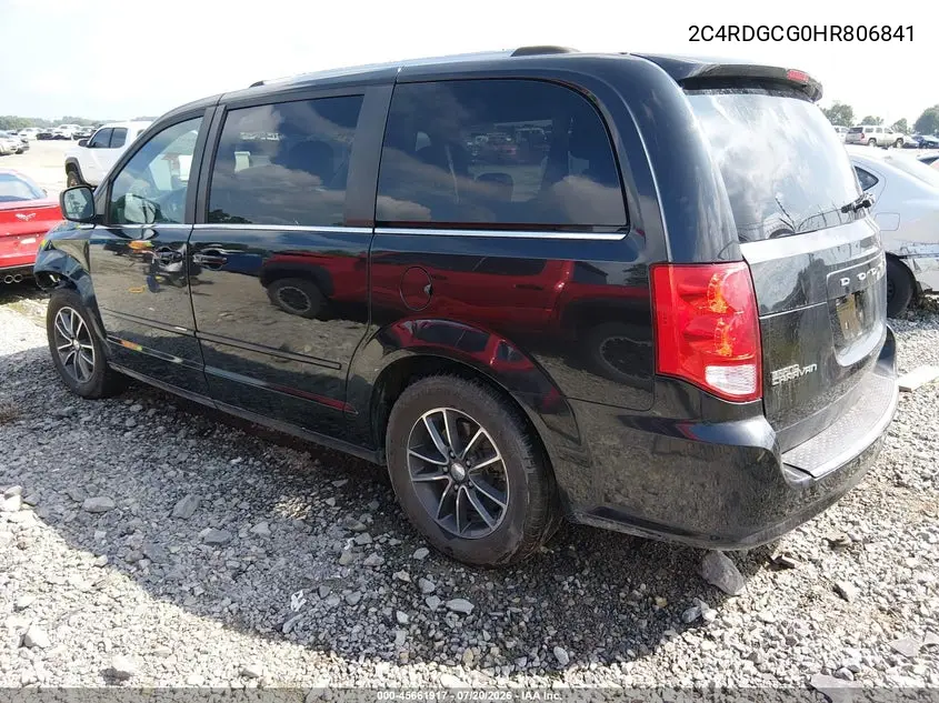 2017 Dodge Grand Caravan Sxt VIN: 2C4RDGCG0HR806841 Lot: 45661917