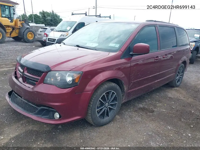 2017 Dodge Grand Caravan Gt VIN: 2C4RDGEG2HR699143 Lot: 45662542