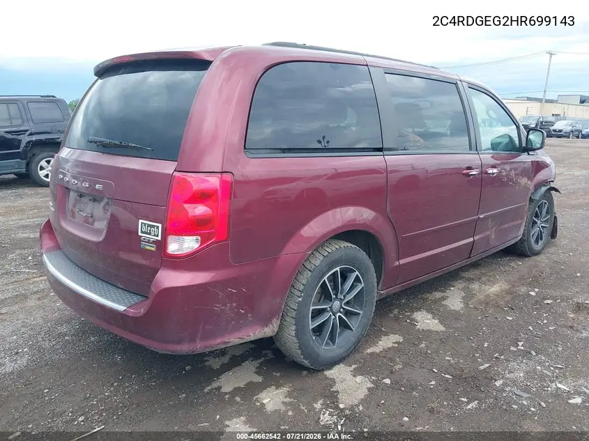 2017 Dodge Grand Caravan Gt VIN: 2C4RDGEG2HR699143 Lot: 45662542