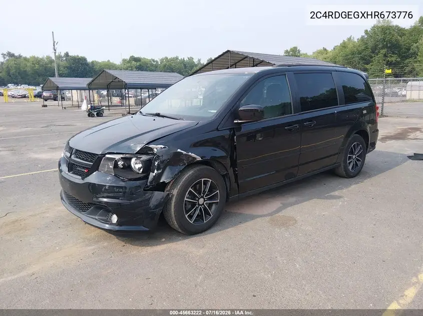 2017 Dodge Grand Caravan Gt VIN: 2C4RDGEGXHR673776 Lot: 45663222