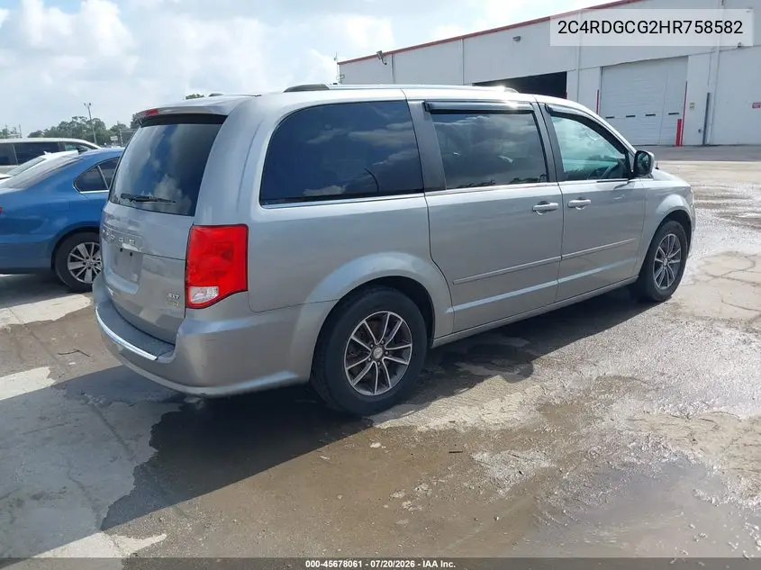 2017 Dodge Grand Caravan Sxt VIN: 2C4RDGCG2HR758582 Lot: 45678061