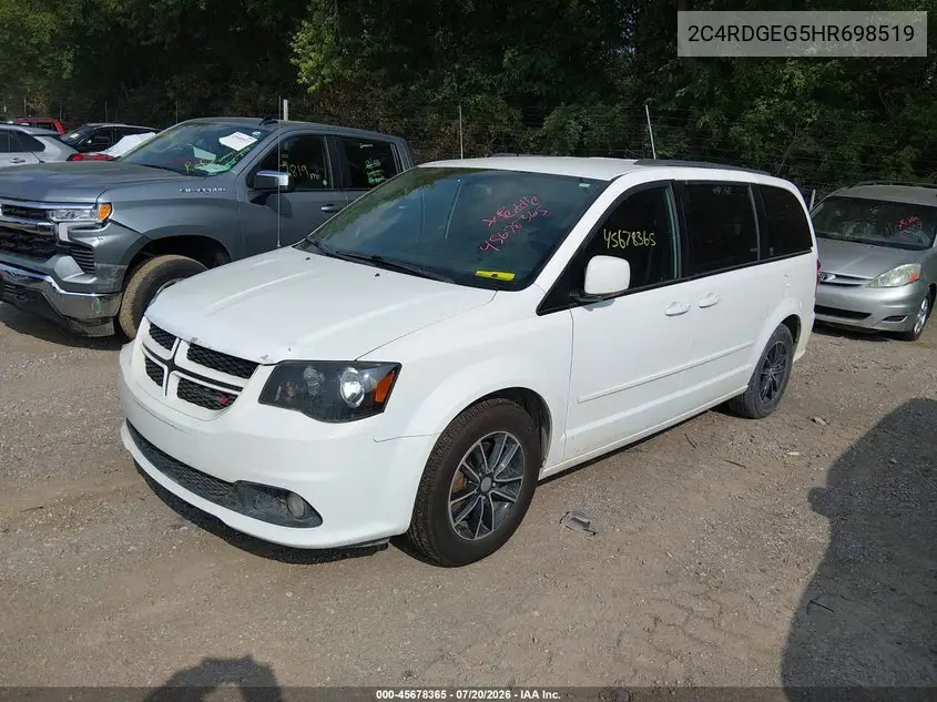 2017 Dodge Grand Caravan Gt VIN: 2C4RDGEG5HR698519 Lot: 45678365