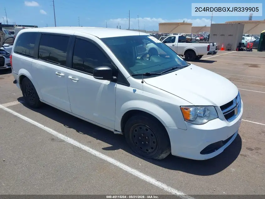 2C4RDGBGXJR339905 2018 Dodge Grand Caravan Se
