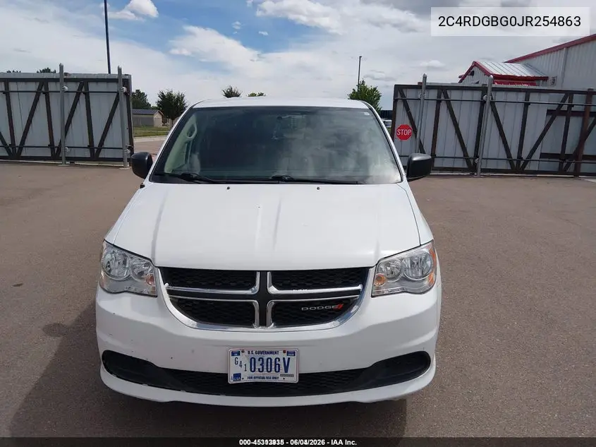 2018 Dodge Grand Caravan Se VIN: 2C4RDGBG0JR254863 Lot: 45313935