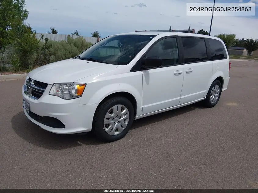 2018 Dodge Grand Caravan Se VIN: 2C4RDGBG0JR254863 Lot: 45313935