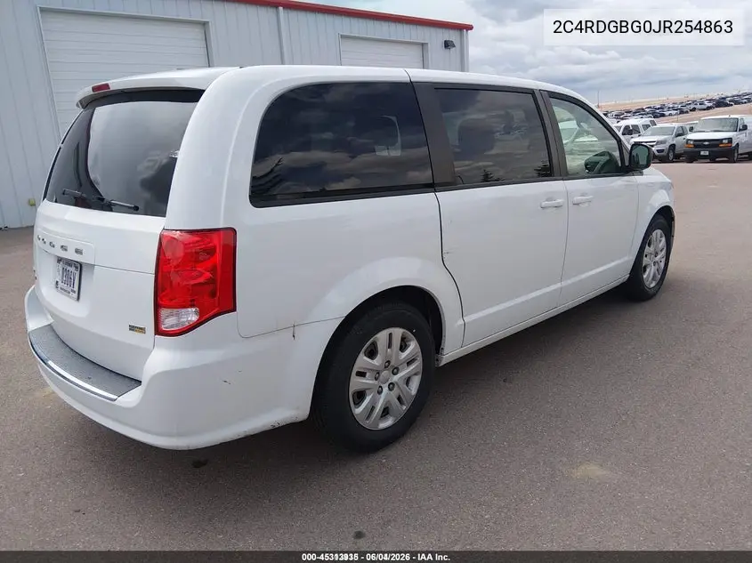 2018 Dodge Grand Caravan Se VIN: 2C4RDGBG0JR254863 Lot: 45313935