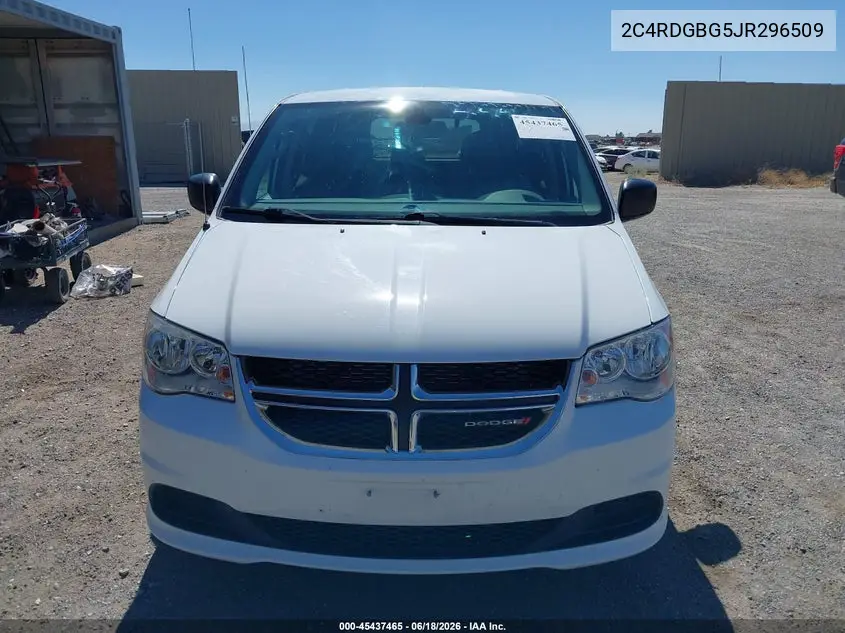 2018 Dodge Grand Caravan Se VIN: 2C4RDGBG5JR296509 Lot: 45437465