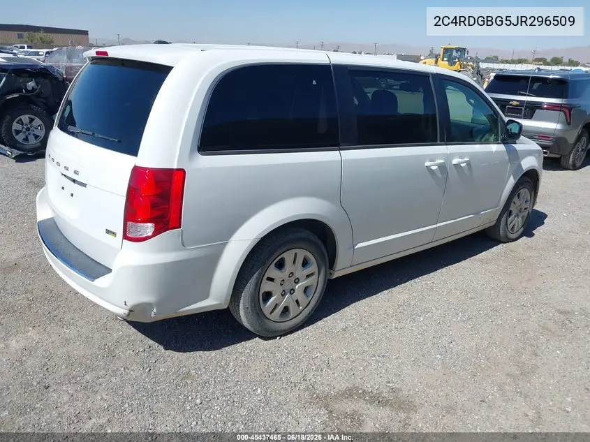 2018 Dodge Grand Caravan Se VIN: 2C4RDGBG5JR296509 Lot: 45437465