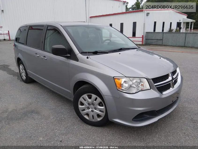 2018 Dodge Grand Caravan Se VIN: 2C4RDGBGXJR296635 Lot: 45563014