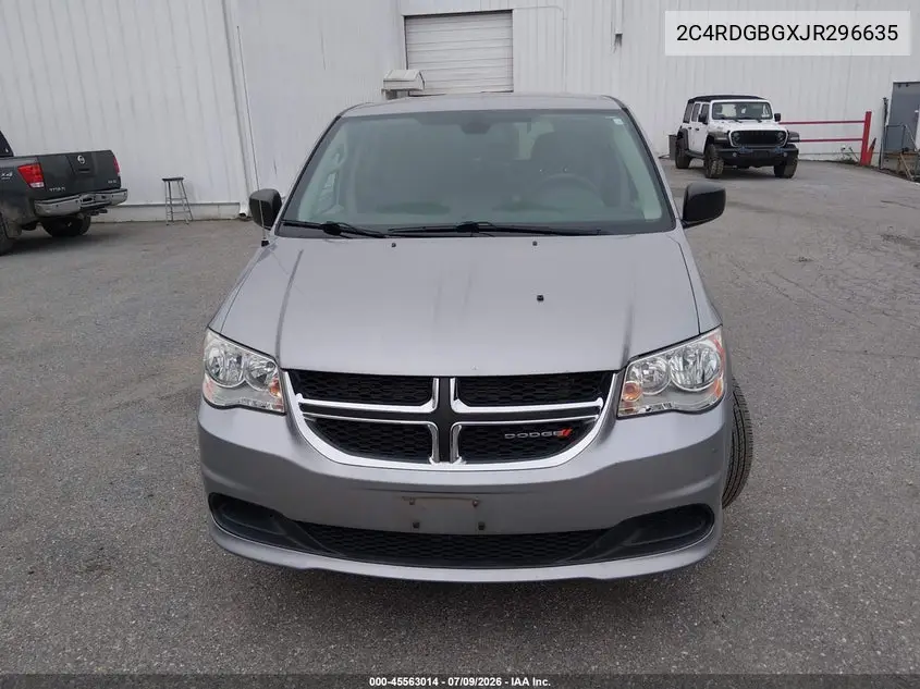 2018 Dodge Grand Caravan Se VIN: 2C4RDGBGXJR296635 Lot: 45563014