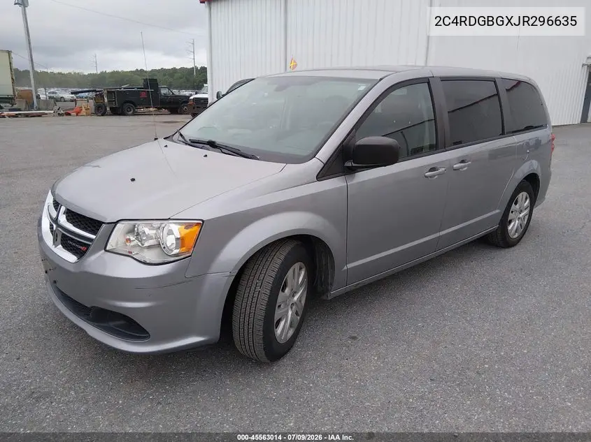 2018 Dodge Grand Caravan Se VIN: 2C4RDGBGXJR296635 Lot: 45563014