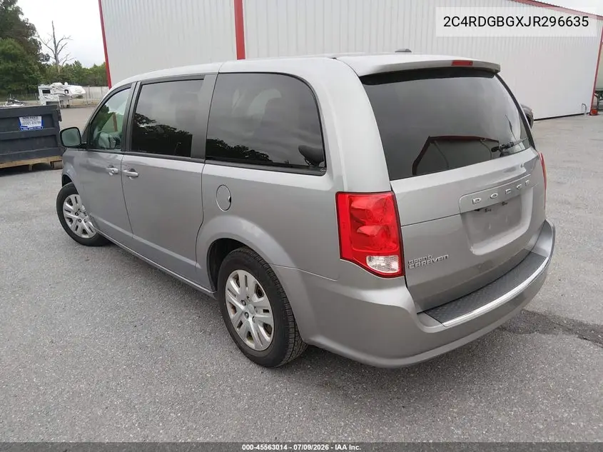 2018 Dodge Grand Caravan Se VIN: 2C4RDGBGXJR296635 Lot: 45563014