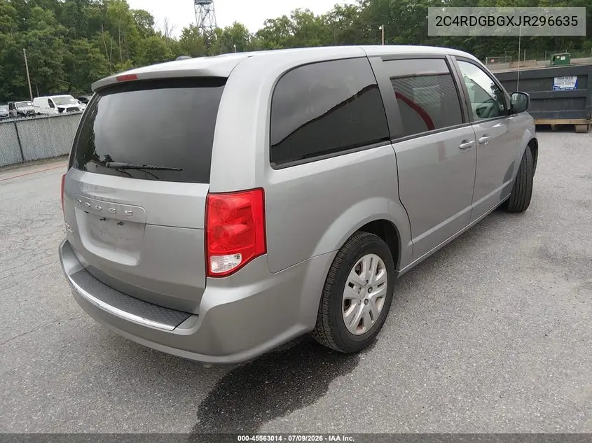 2018 Dodge Grand Caravan Se VIN: 2C4RDGBGXJR296635 Lot: 45563014