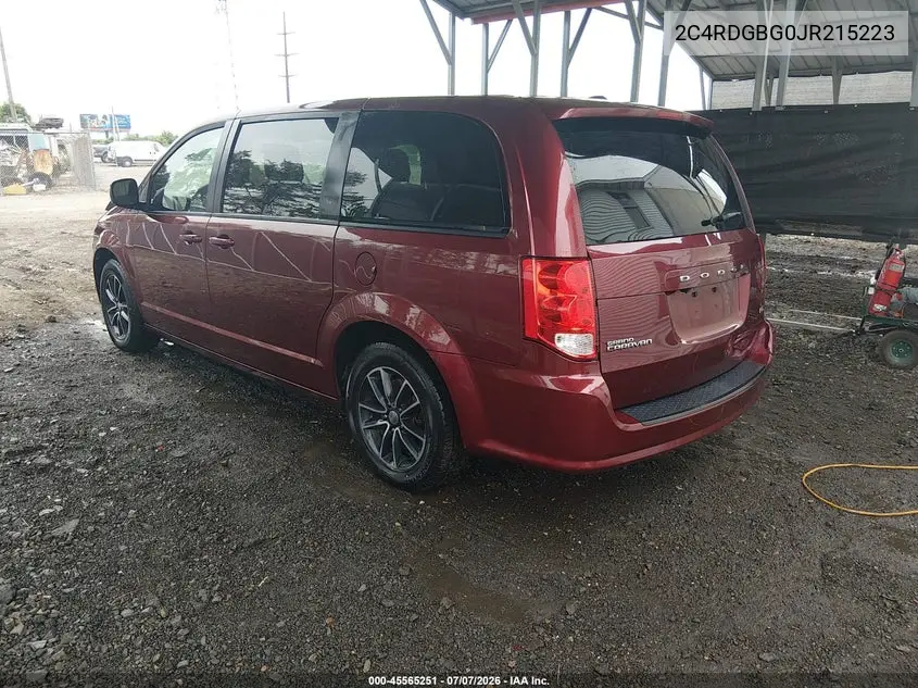 2018 Dodge Grand Caravan Se Plus VIN: 2C4RDGBG0JR215223 Lot: 45565251