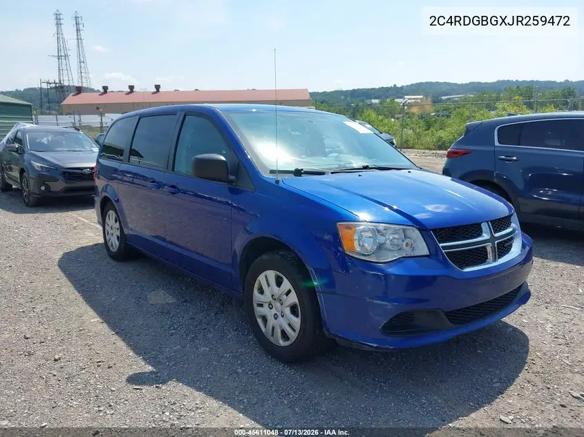 2018 Dodge Grand Caravan Se VIN: 2C4RDGBGXJR259472 Lot: 45611048