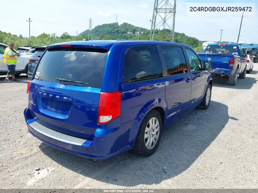 2018 Dodge Grand Caravan Se VIN: 2C4RDGBGXJR259472 Lot: 45611048