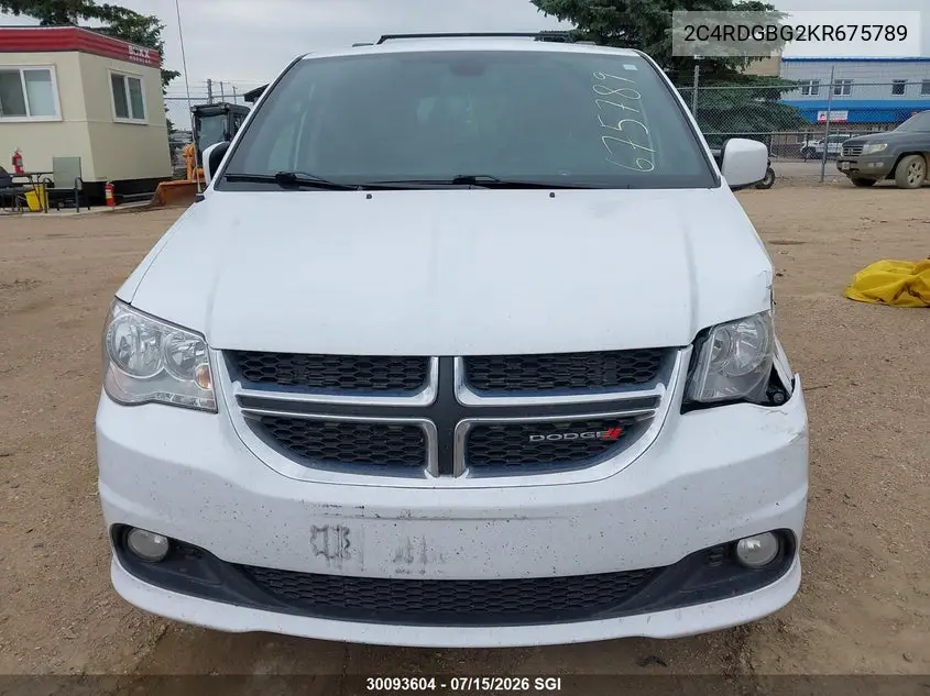 2019 Dodge Grand Caravan Se VIN: 2C4RDGBG2KR675789 Lot: 30093604