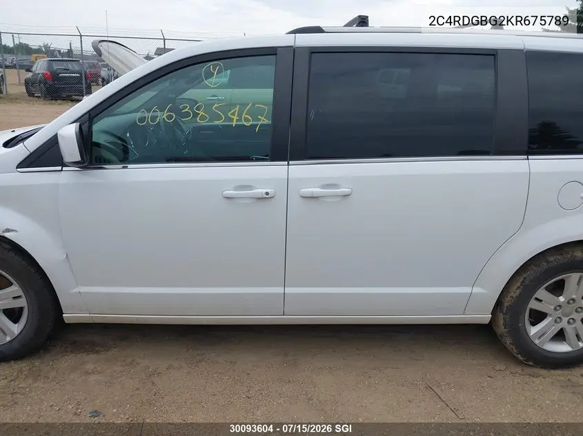 2019 Dodge Grand Caravan Se VIN: 2C4RDGBG2KR675789 Lot: 30093604