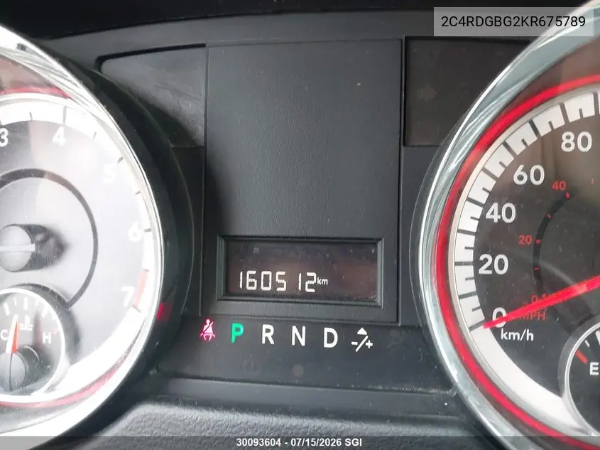 2019 Dodge Grand Caravan Se VIN: 2C4RDGBG2KR675789 Lot: 30093604