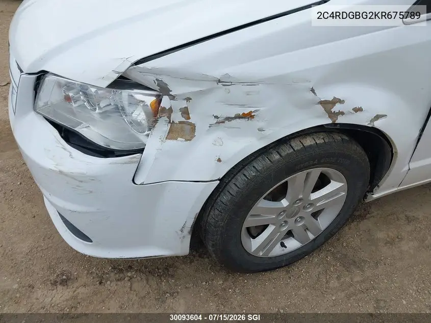 2019 Dodge Grand Caravan Se VIN: 2C4RDGBG2KR675789 Lot: 30093604