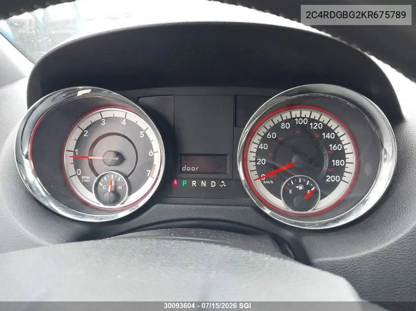 2019 Dodge Grand Caravan Se VIN: 2C4RDGBG2KR675789 Lot: 30093604
