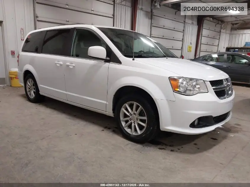 2C4RDGCG0KR694338 2019 Dodge Grand Caravan Sxt