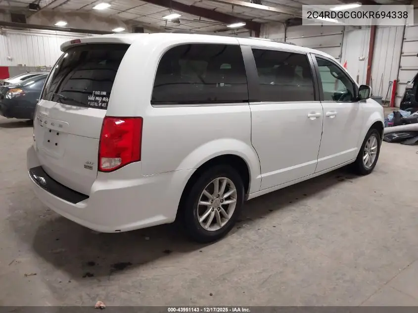 2C4RDGCG0KR694338 2019 Dodge Grand Caravan Sxt