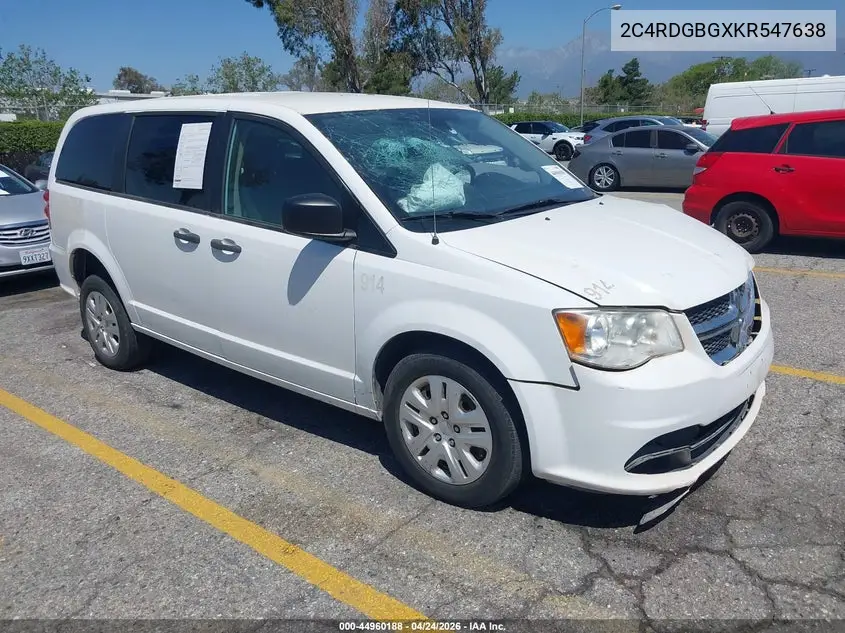 2C4RDGBGXKR547638 2019 Dodge Grand Caravan Se