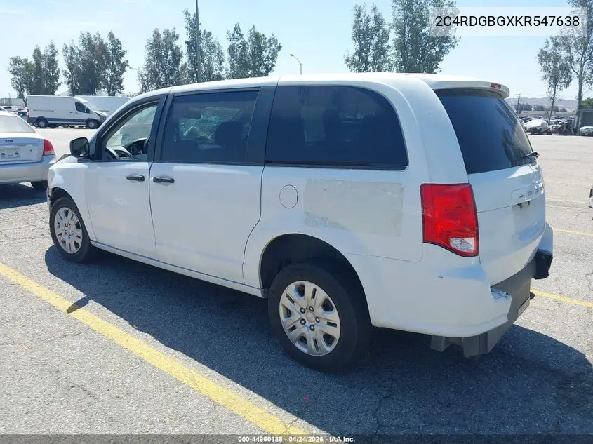 2C4RDGBGXKR547638 2019 Dodge Grand Caravan Se