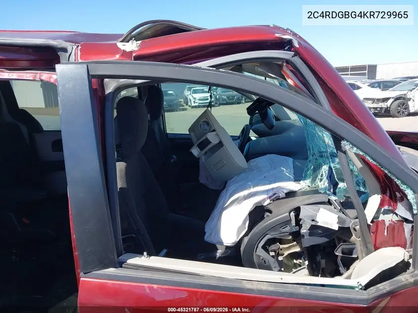 2019 Dodge Grand Caravan Se VIN: 2C4RDGBG4KR729965 Lot: 45321787