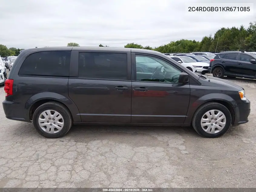 2019 Dodge Grand Caravan Se VIN: 2C4RDGBG1KR671085 Lot: 45433004