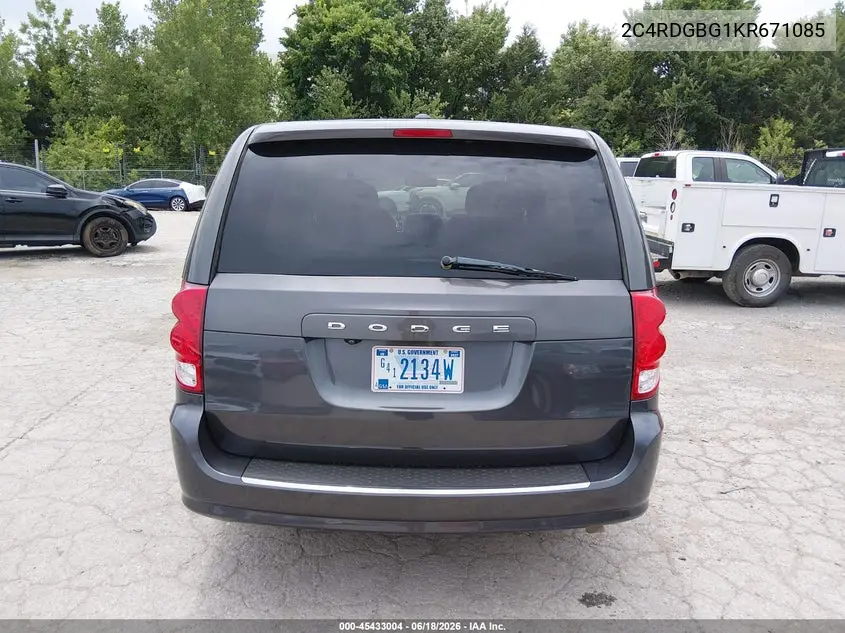 2019 Dodge Grand Caravan Se VIN: 2C4RDGBG1KR671085 Lot: 45433004