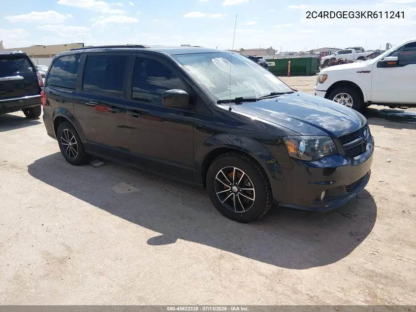 2019 Dodge Grand Caravan Gt VIN: 2C4RDGEG3KR611241 Lot: 45622339