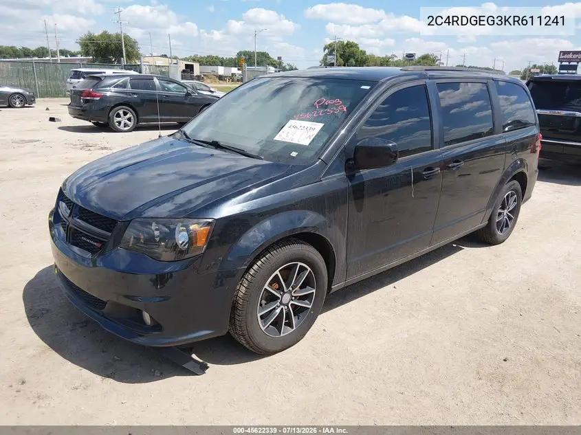 2019 Dodge Grand Caravan Gt VIN: 2C4RDGEG3KR611241 Lot: 45622339