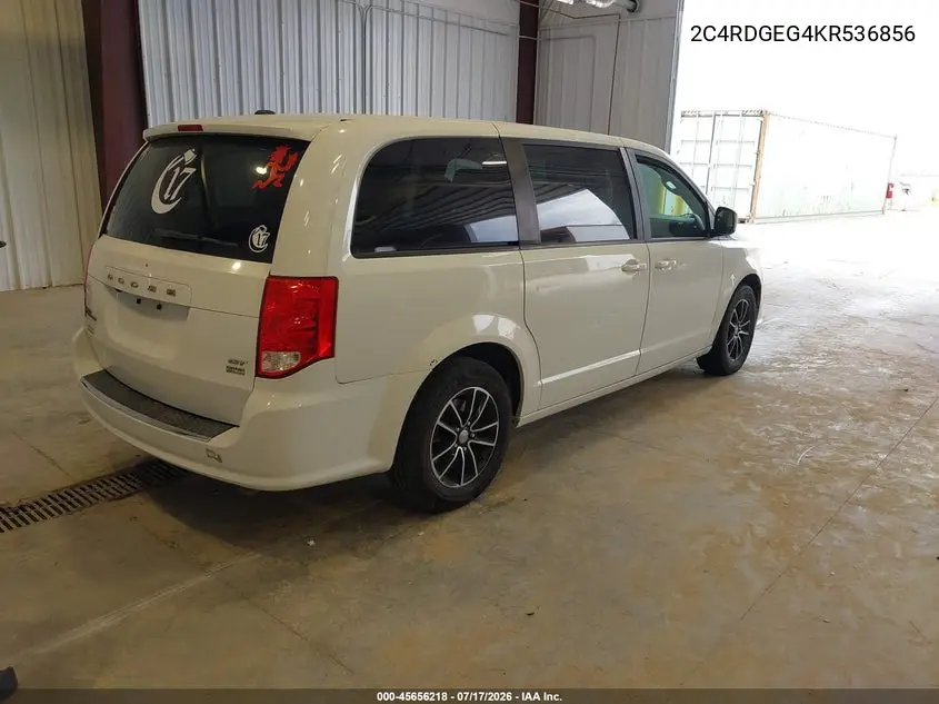 2019 Dodge Grand Caravan Gt VIN: 2C4RDGEG4KR536856 Lot: 45656218