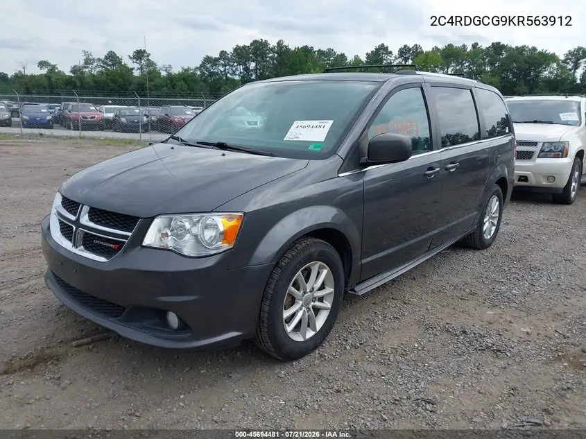 2019 Dodge Grand Caravan Sxt VIN: 2C4RDGCG9KR563912 Lot: 45694481