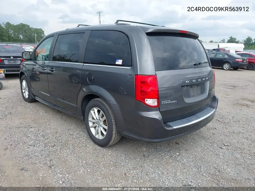 2019 Dodge Grand Caravan Sxt VIN: 2C4RDGCG9KR563912 Lot: 45694481