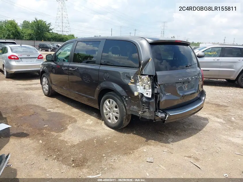 2020 Dodge Grand Caravan Se VIN: 2C4RDGBG8LR155811 Lot: 45502411