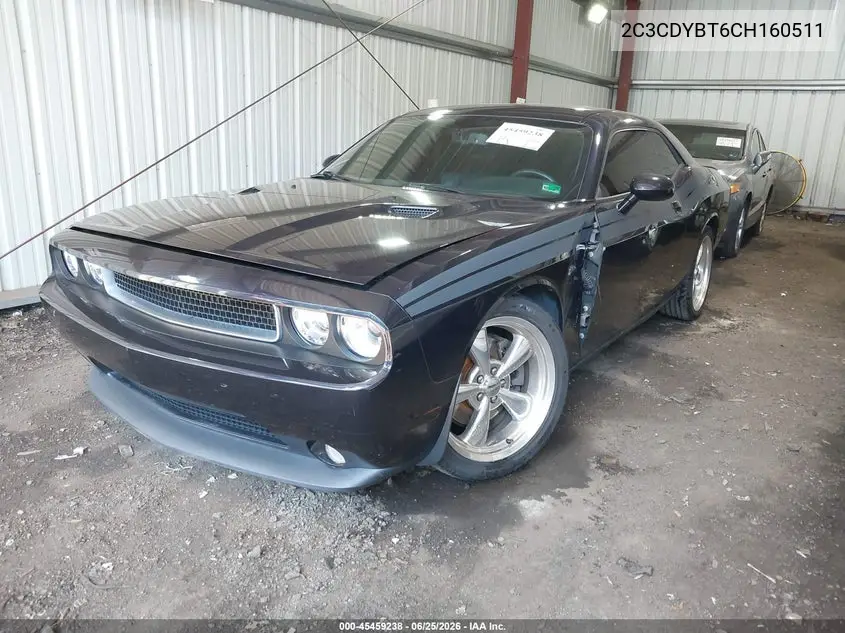 2012 Dodge Challenger R/T VIN: 2C3CDYBT6CH160511 Lot: 45459238