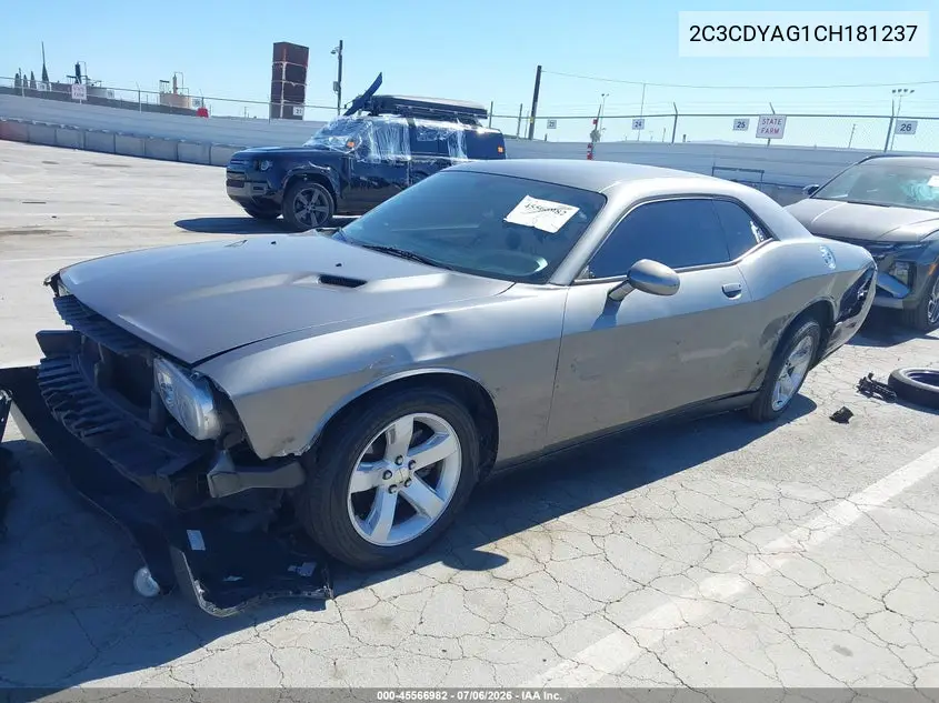 2012 Dodge Challenger Sxt VIN: 2C3CDYAG1CH181237 Lot: 45566982