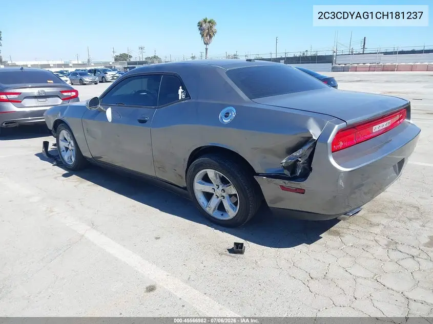 2012 Dodge Challenger Sxt VIN: 2C3CDYAG1CH181237 Lot: 45566982