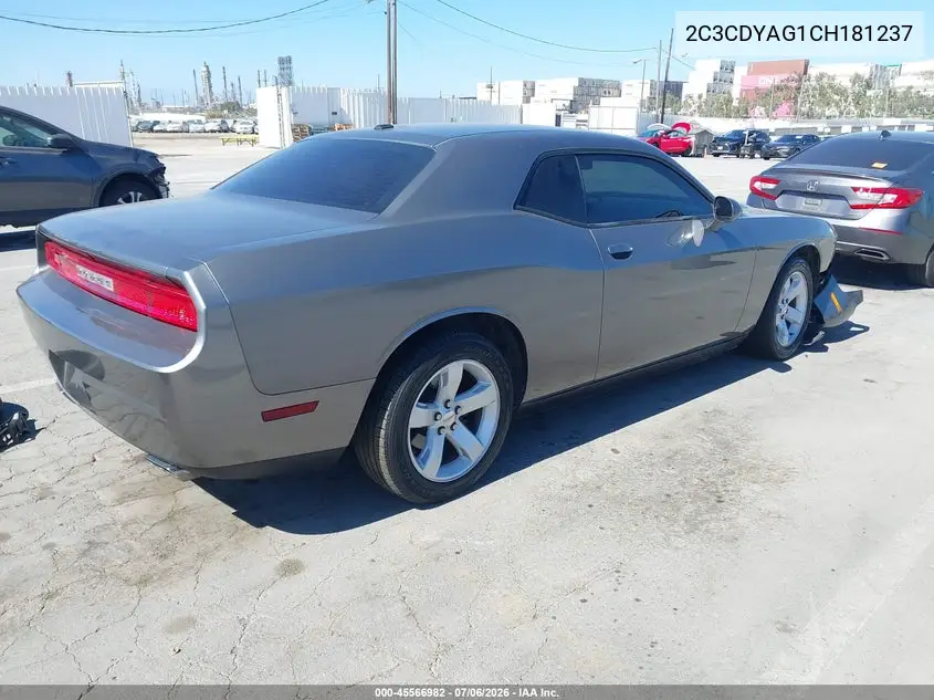 2012 Dodge Challenger Sxt VIN: 2C3CDYAG1CH181237 Lot: 45566982