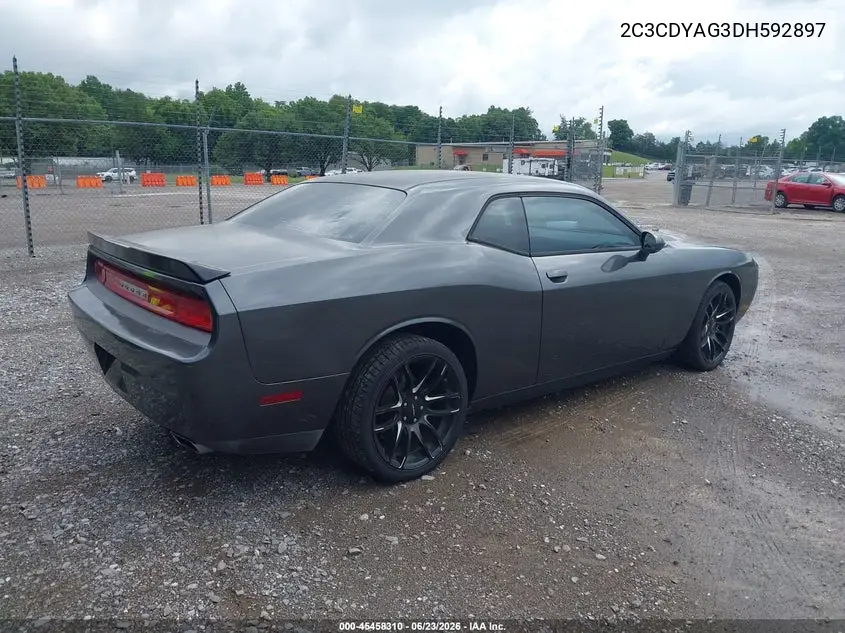 2013 Dodge Challenger Sxt VIN: 2C3CDYAG3DH592897 Lot: 45458310