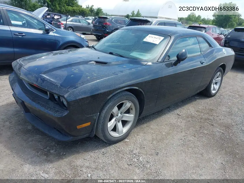 2013 Dodge Challenger Sxt VIN: 2C3CDYAGXDH653386 Lot: 45476471