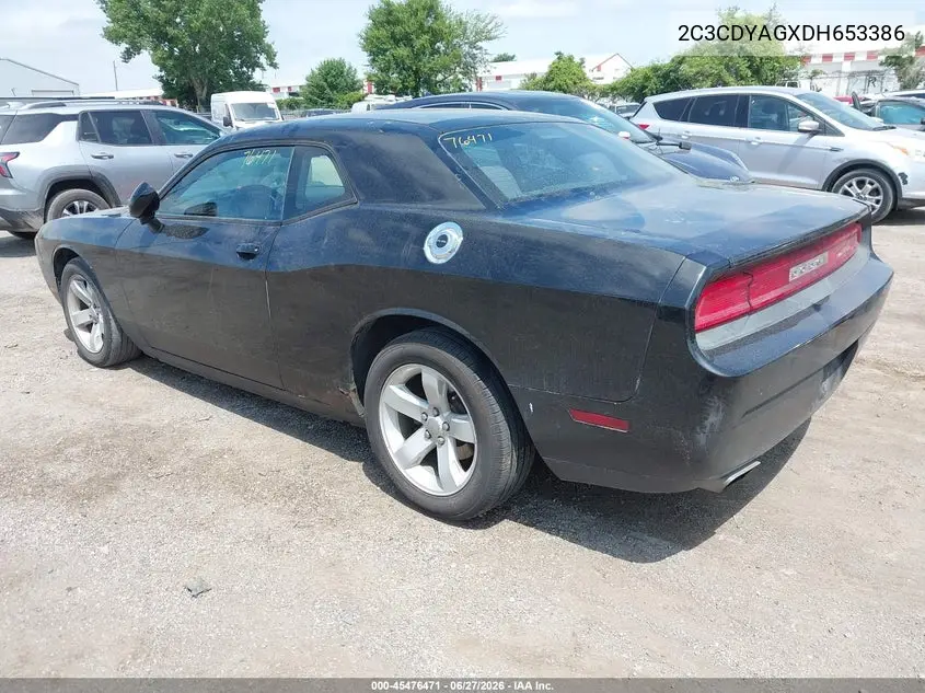 2013 Dodge Challenger Sxt VIN: 2C3CDYAGXDH653386 Lot: 45476471